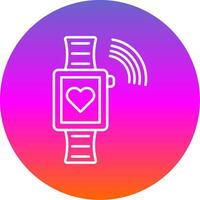 Smartwatch Line Gradient Circle Icon vector