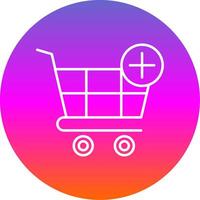 Shopping Cart Line Gradient Circle Icon vector