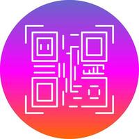 Qr Code Line Gradient Circle Icon vector