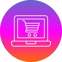 Online Shop Line Gradient Circle Icon vector