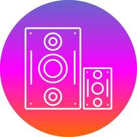 Speaker Line Gradient Circle Icon vector