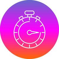 Stopwatch Line Gradient Circle Icon vector