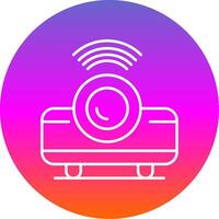 Movie Projector Line Gradient Circle Icon vector