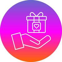 Gift Line Gradient Circle Icon vector