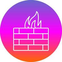 Firewall Line Gradient Circle Icon vector