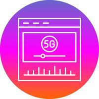 Video Player Line Gradient Circle Icon vector