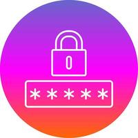 Password Line Gradient Circle Icon vector