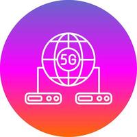 Big Data Line Gradient Circle Icon vector