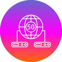 Big Data Line Gradient Circle Icon vector