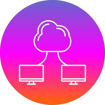 Cloud Computing Line Gradient Circle Icon vector
