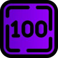 One Hundred Filled Gradient Icon vector