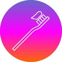 Toothbrush Line Gradient Circle Icon vector