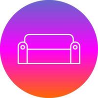 Sofa Line Gradient Circle Icon vector