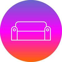 Sofa Line Gradient Circle Icon vector