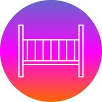 Baby Crib Line Gradient Circle Icon vector