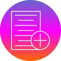 New Document Line Gradient Circle Icon vector