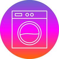 Laundry Machine Line Gradient Circle Icon vector