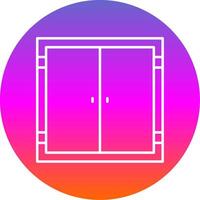 Door Line Gradient Circle Icon vector