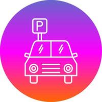 Parking Line Gradient Circle Icon vector