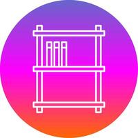 Book Shelves Line Gradient Circle Icon vector