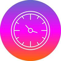 Clock Line Gradient Circle Icon vector