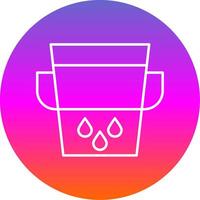 Water Bucket Line Gradient Circle Icon vector