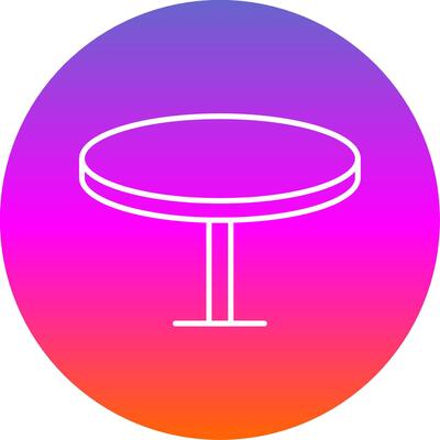 Round Table Line Gradient Circle Icon