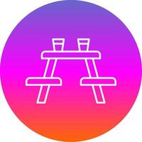 Picnic Table Line Gradient Circle Icon vector