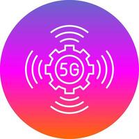 5G Line Gradient Circle Icon vector