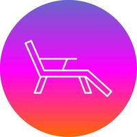 Deck Chair Line Gradient Circle Icon vector