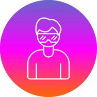 Virtual Glasses Line Gradient Circle Icon vector