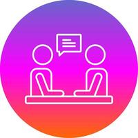 Interview Line Gradient Circle Icon vector