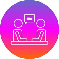 Interview Line Gradient Circle Icon vector