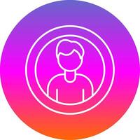 Avatar Line Gradient Circle Icon vector