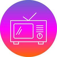 Television Line Gradient Circle Icon vector