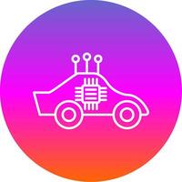 autónomo coche línea degradado circulo icono vector