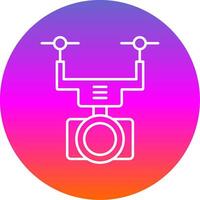 Camera Drone Line Gradient Circle Icon vector