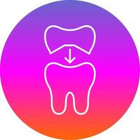 Tooth Cap Line Gradient Circle Icon vector