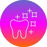 Tooth Whitening Line Gradient Circle Icon vector