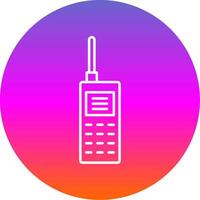 Walkie Talkie Line Gradient Circle Icon vector