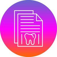 Dental Record Line Gradient Circle Icon vector