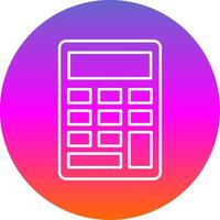 Calculator Line Gradient Circle Icon vector