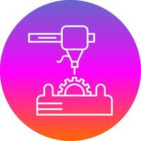 3d Printer Line Gradient Circle Icon vector