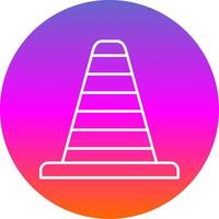Traffic Cone Line Gradient Circle Icon vector