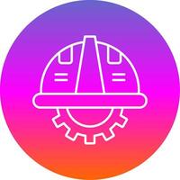 Saftey Helmet Line Gradient Circle Icon vector