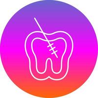Root Canal Line Gradient Circle Icon vector
