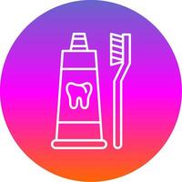 Toothpaste Line Gradient Circle Icon vector