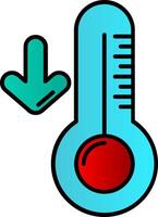 bajo temperatura lleno degradado icono vector