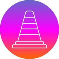 Traffic Cone Line Gradient Circle Icon vector