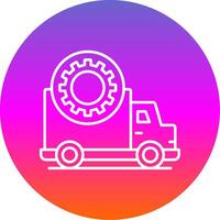 Truck Repair Line Gradient Circle Icon vector